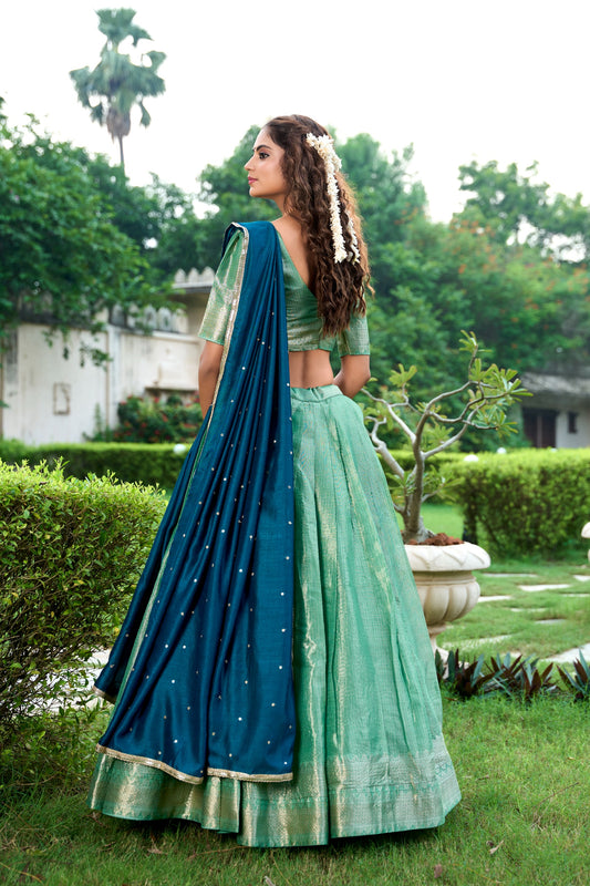 Tissue Silk Readymade Dhavani Collection 1699