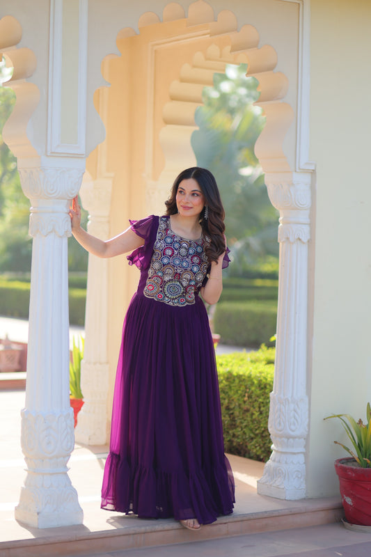 KA-1179 – Readymade Designer Gown Collection - Purple
