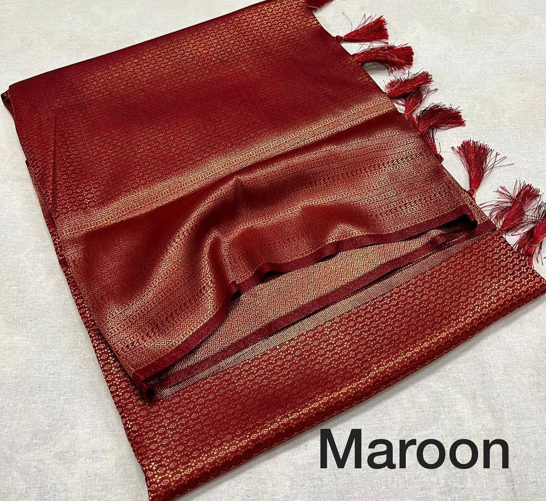 Kubera Pattu Soft Silk Saree – Elegant Jacquard Design - Maroon