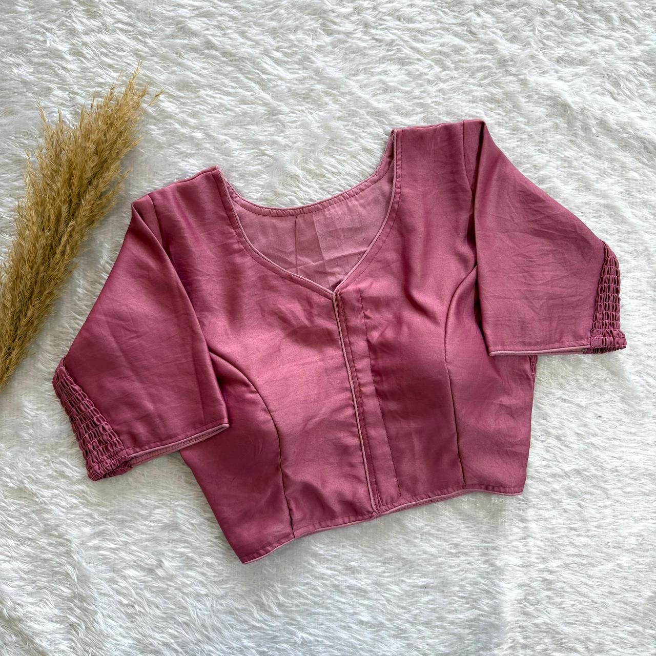 Soft Maslin Silk Side Elastic Stretchable Blouse – Plus Size