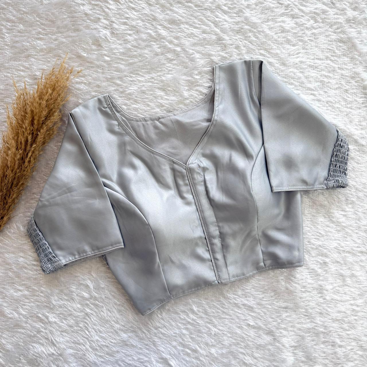 Soft Maslin Silk Side Elastic Stretchable Blouse Regular Size