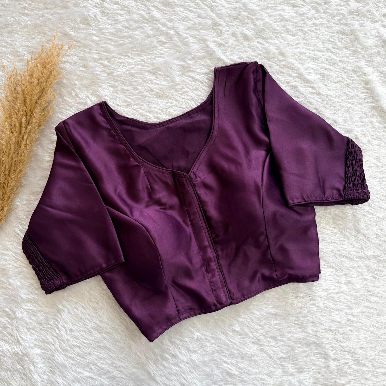 Soft Maslin Silk Side Elastic Stretchable Blouse Regular Size