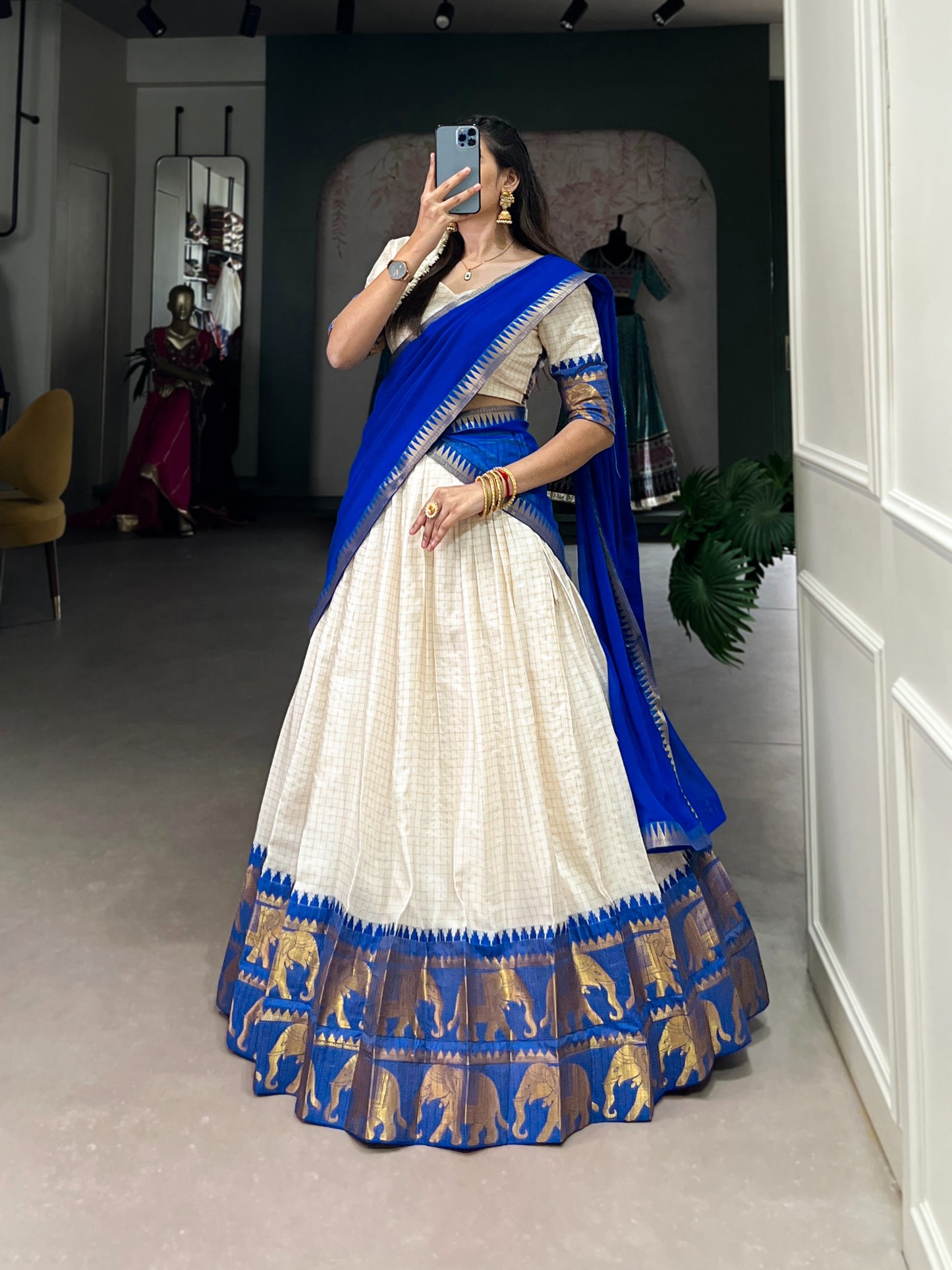Jacquard Cotton Silk Dhavani Collection 1399