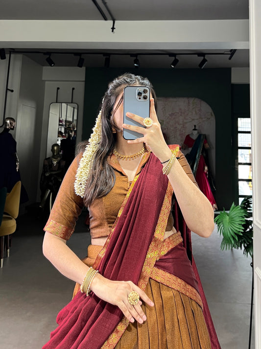 Narayan Petu Cotton Silk Dhavani 1399