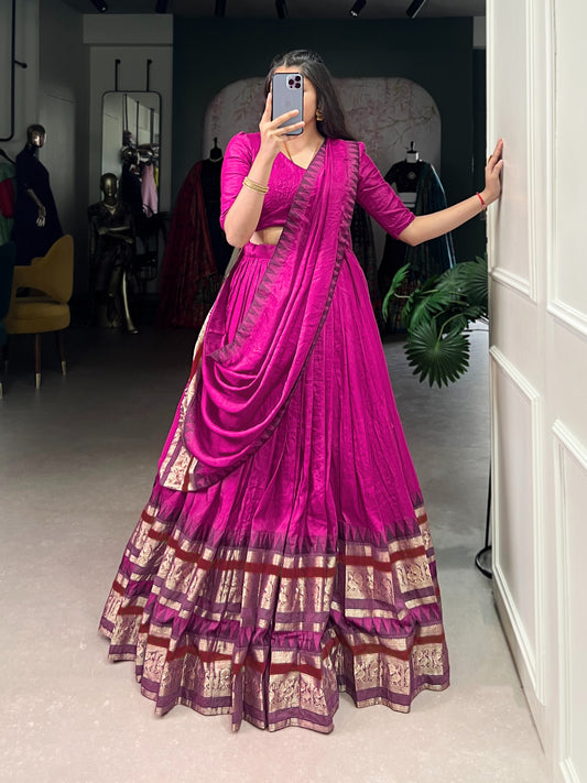 Chanderi Silk Dhavani sets 1900Rs