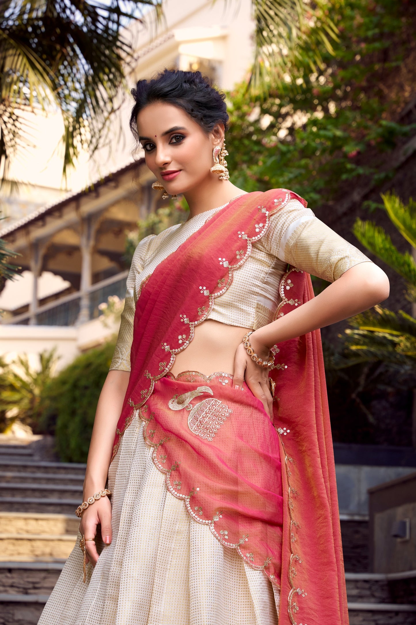 Jacquard Cotton Silk Dhavani Set 1650