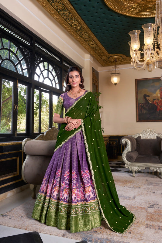Tissue Cotton Silk Dhavani Set 1899
