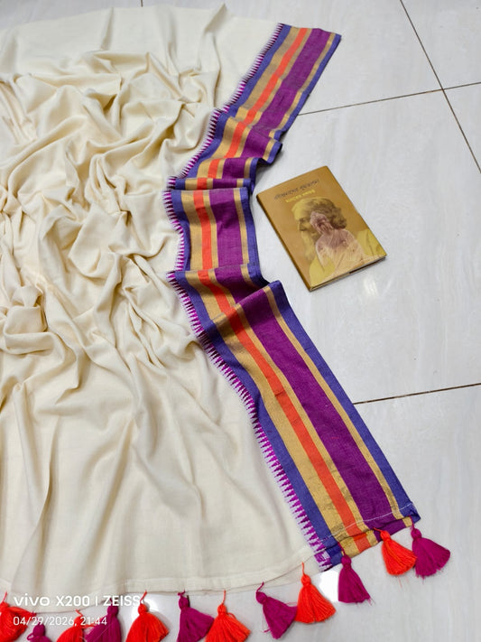 Soft Mul Cotton Sarees with Zari Borders