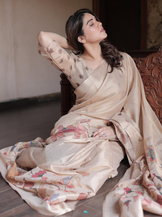 Elegant Linen Tissue Silk Sarees