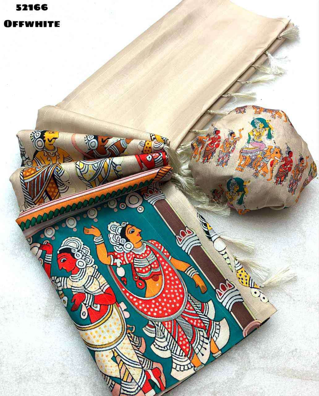 Semi Tussar Silk Sarees OFF WHITE