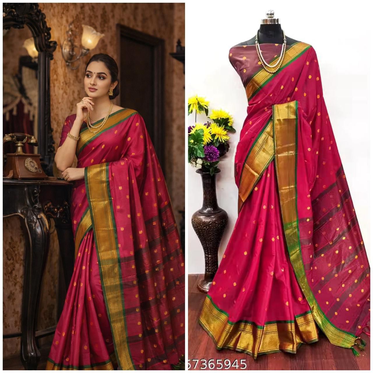 Cotton Silk Sarees with Jacquard Borders