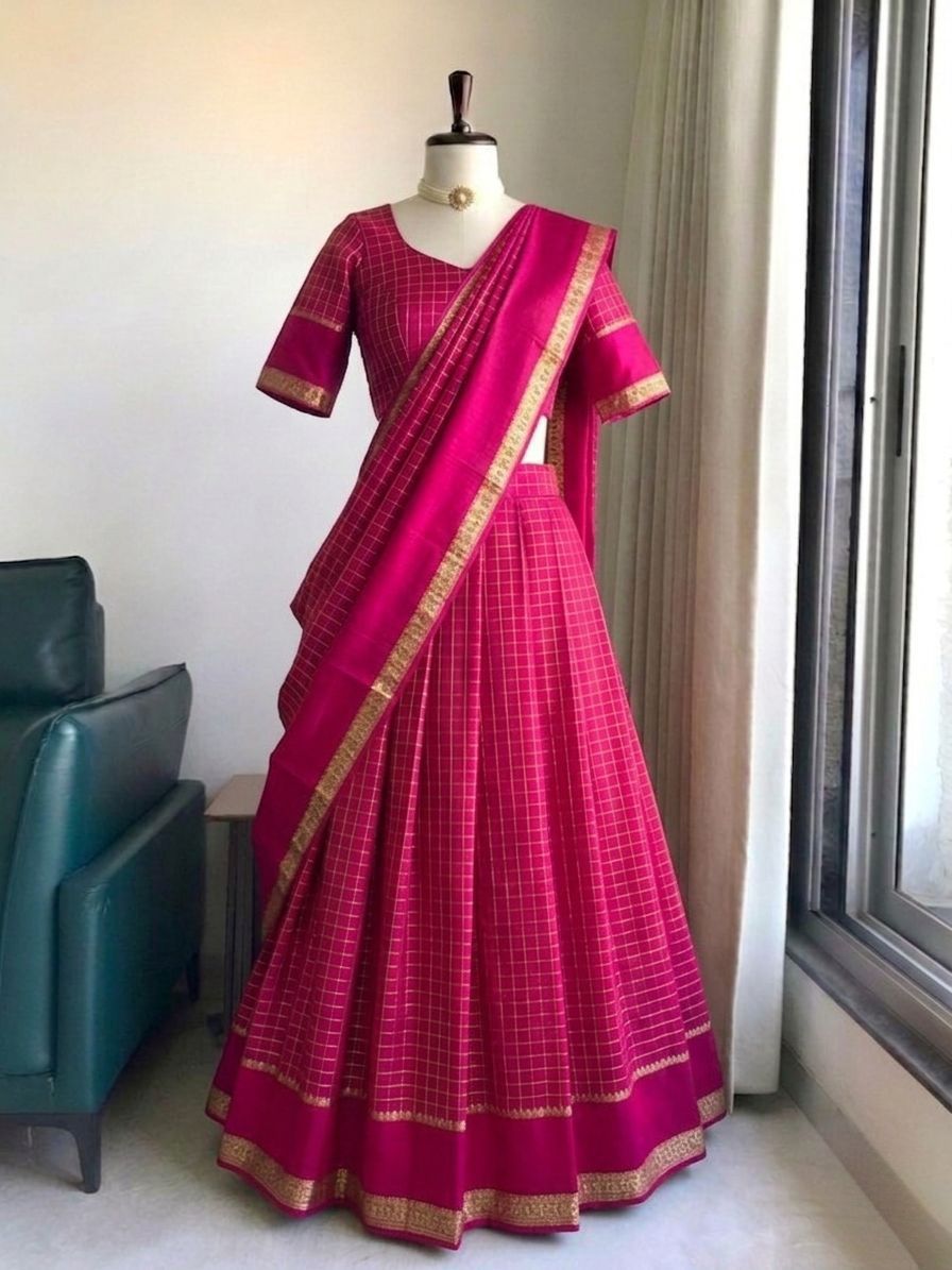 Georgette Viscose Skirt, Blouse & Dupatta Set – ₹1399