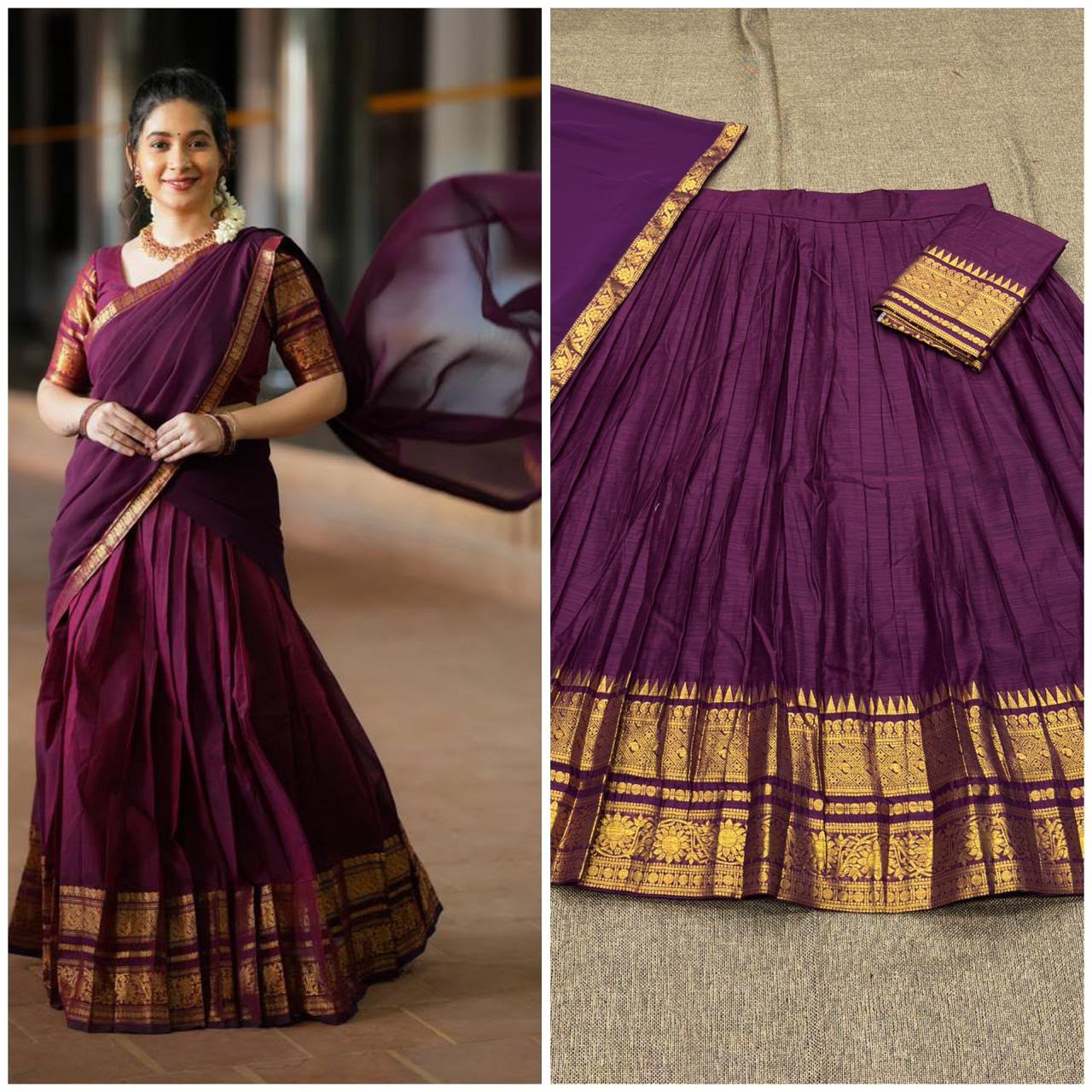 Kanchi Cotton Silk Lehenga Set