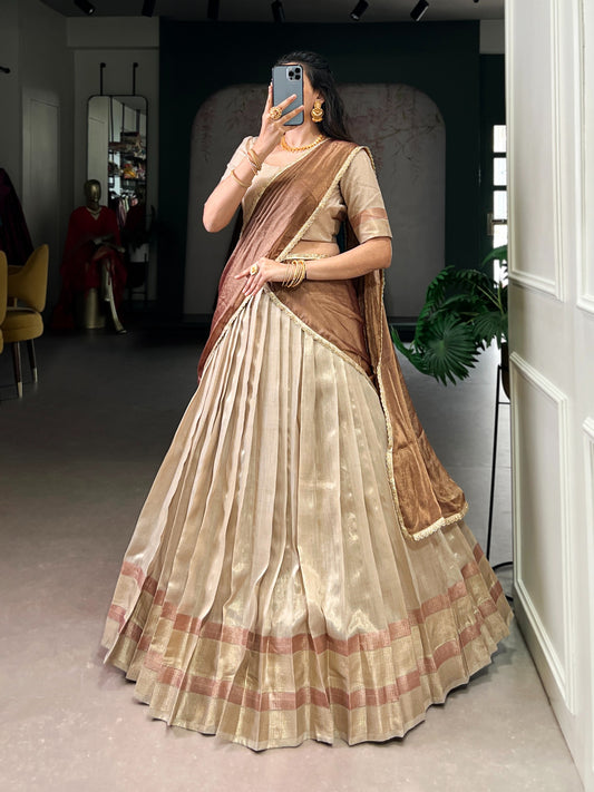 Dupion Silk Readymade Dhavani / Half Saree Collection – ₹1499