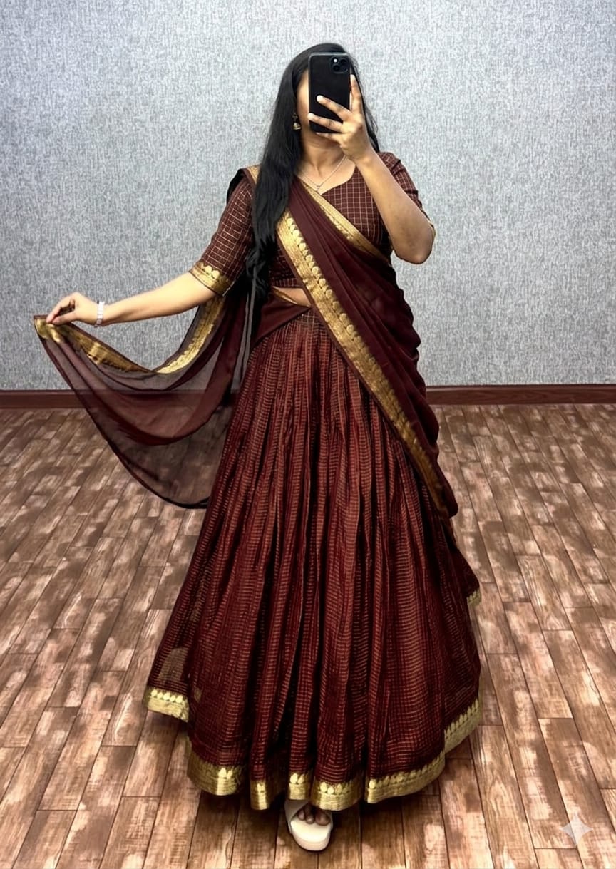 Viscose Readymade Dhavani / Half Saree Collection – ₹1499