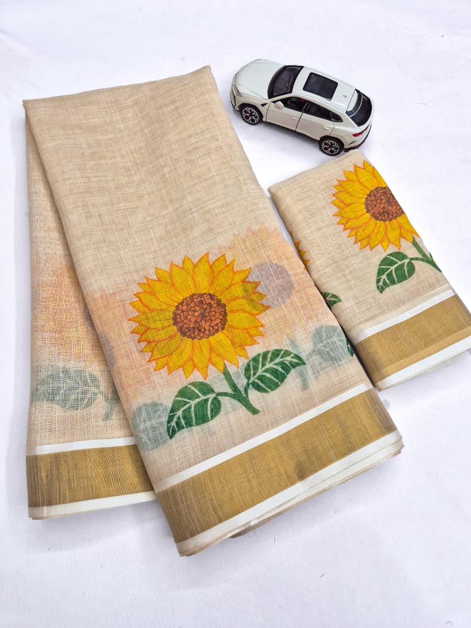 Onam Linen Slub Cotton Saree Collection – ₹950