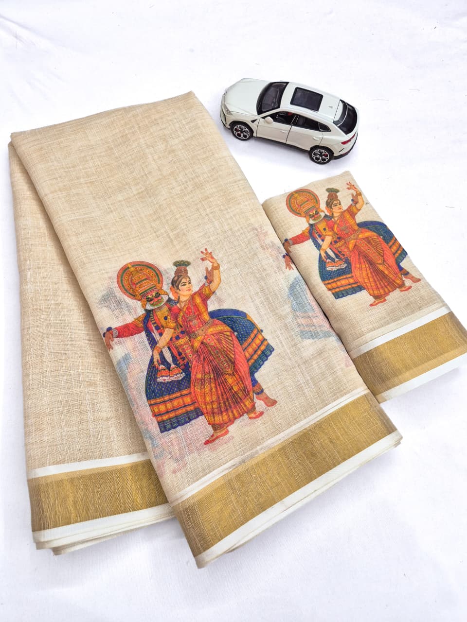 Onam Linen Slub Cotton Saree Collection – ₹950