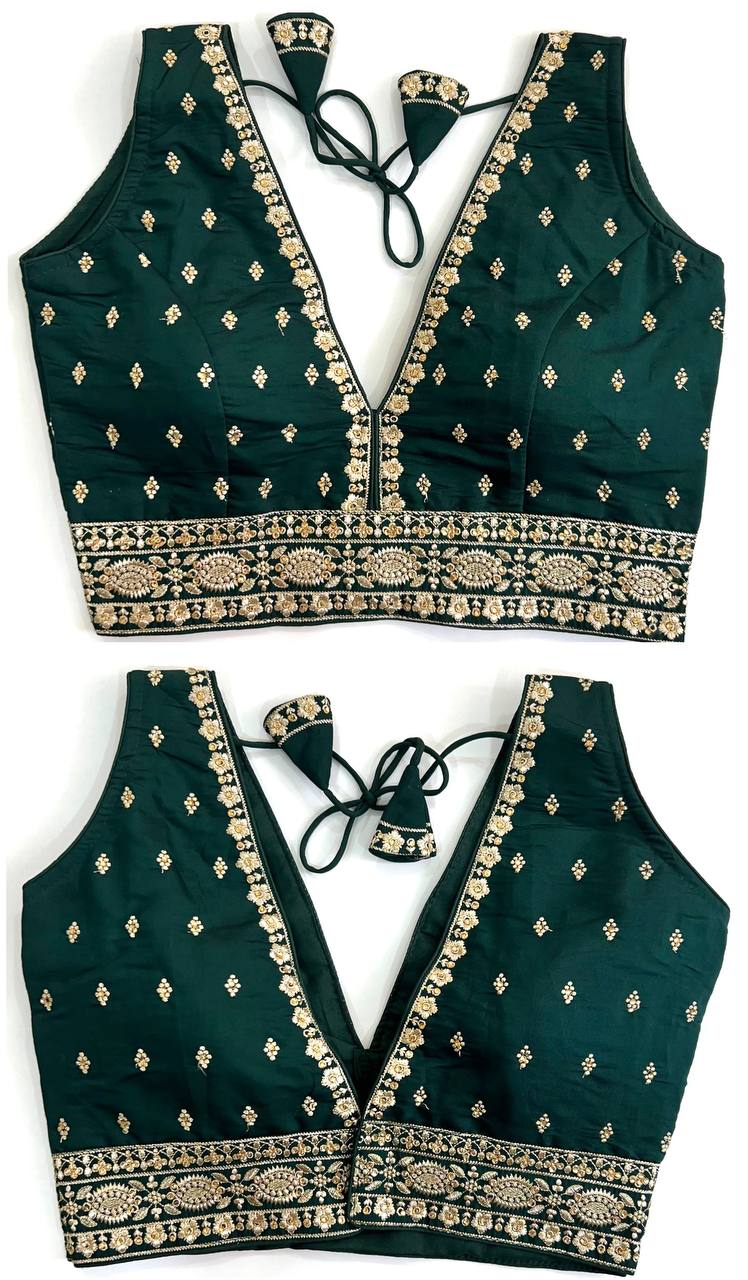 Readymade Front & Back Embroidered Blouse – ₹650