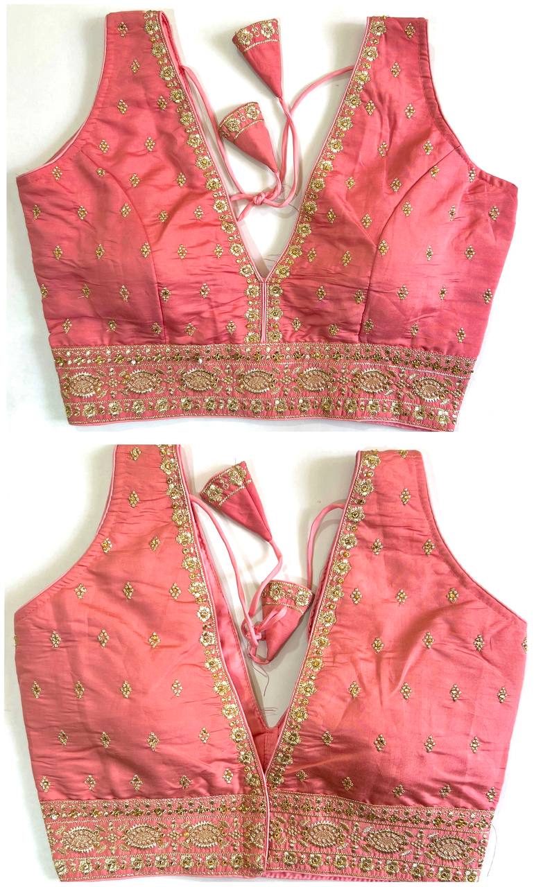 Readymade Front & Back Embroidered Blouse – ₹650