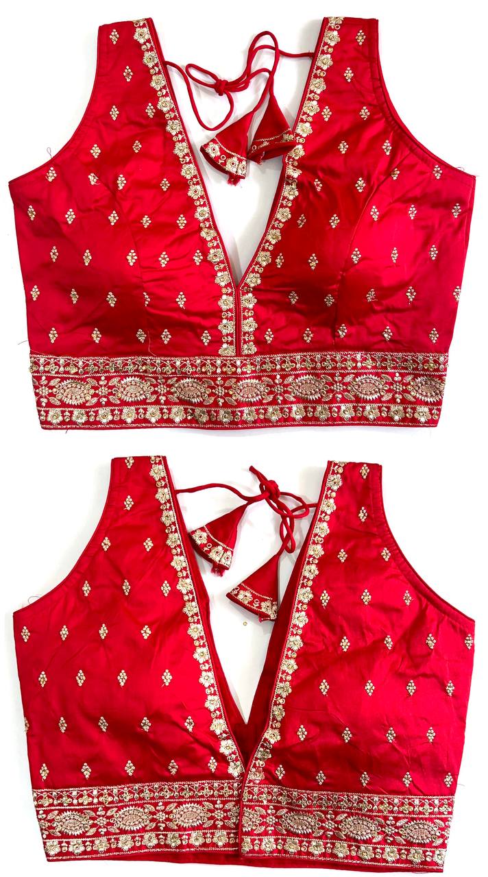 Readymade Front & Back Embroidered Blouse – ₹650