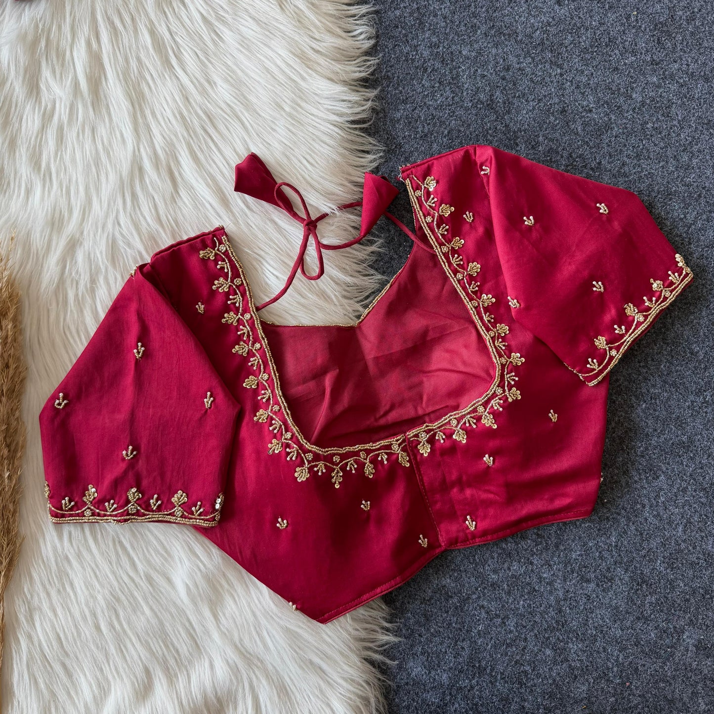 Handcrafted Beadwork Readymade Blouse – ₹1199