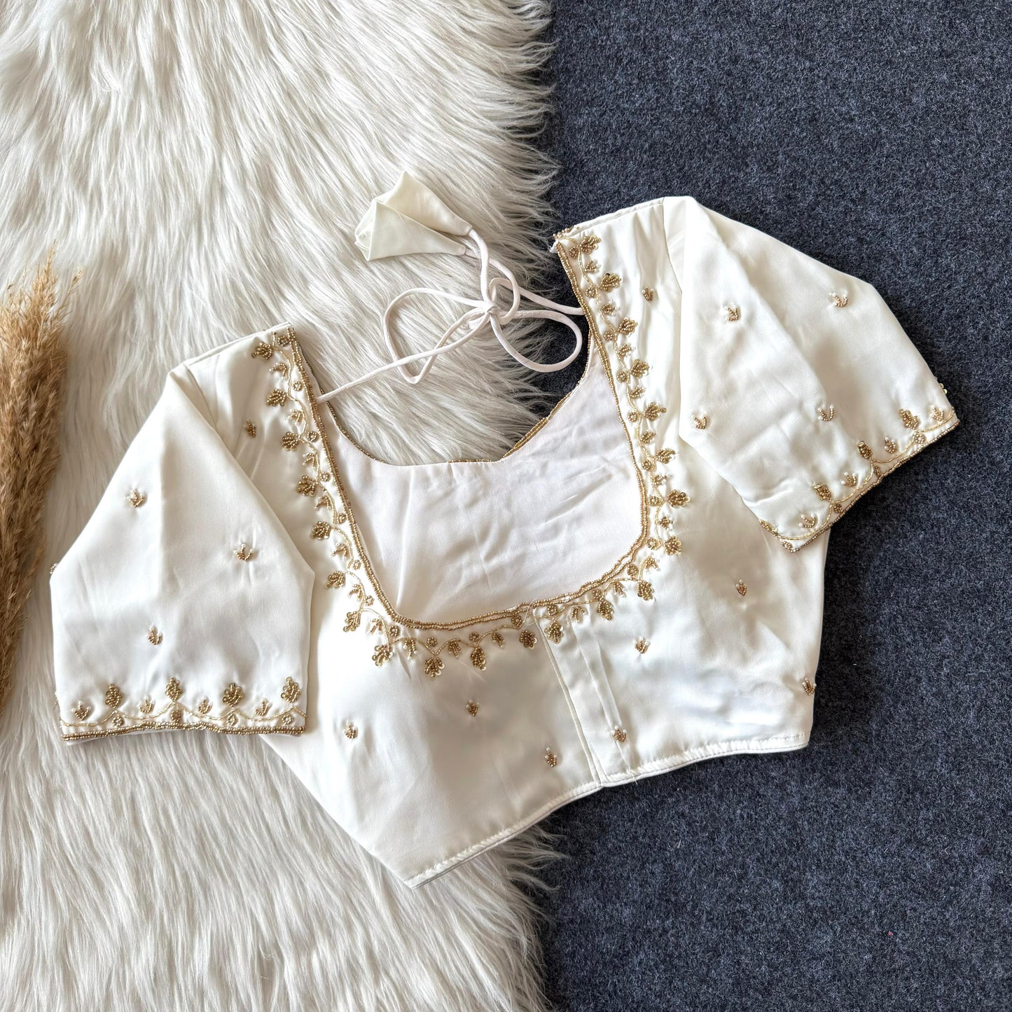 Handcrafted Beadwork Readymade Blouse – ₹1199