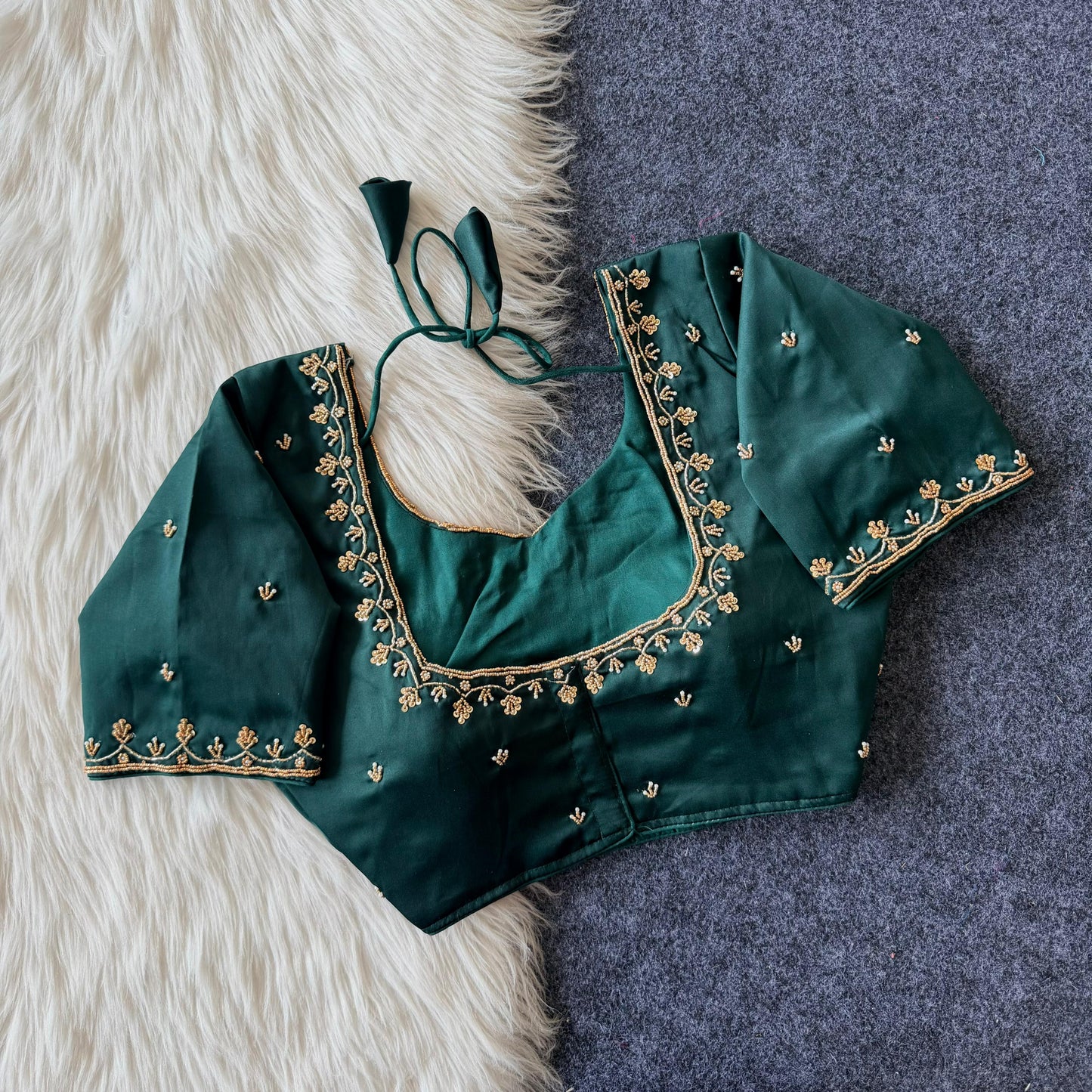 Handcrafted Beadwork Readymade Blouse – ₹1199