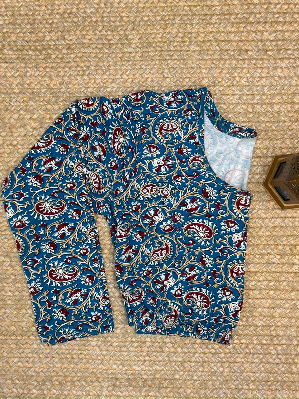 5501 - Elastic Long Sleeve Stretchable Ajrakh Blouse – ₹499