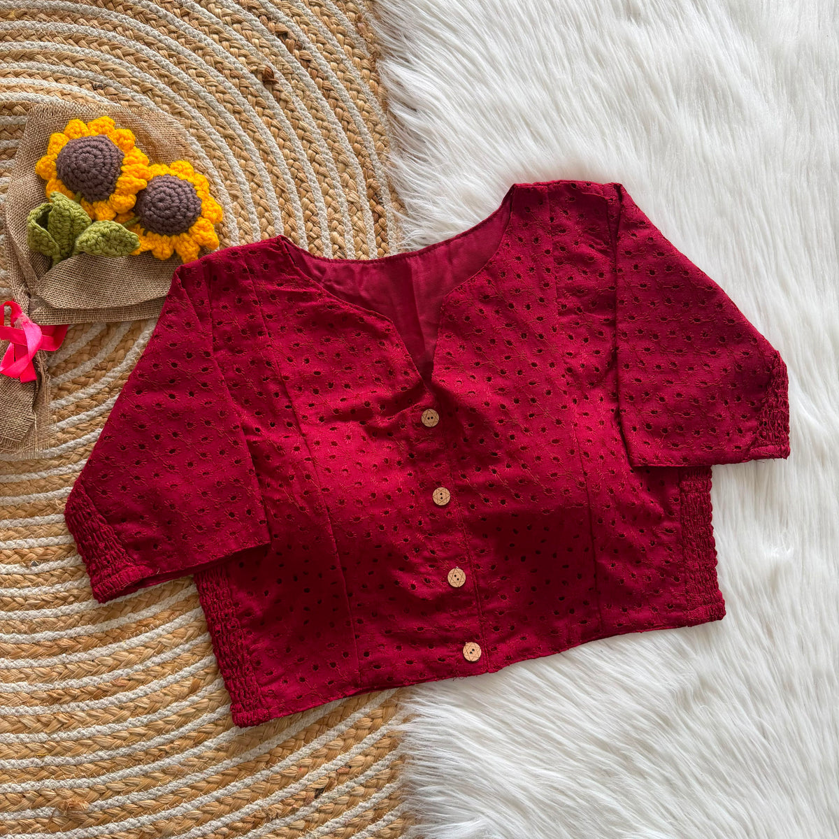 Cotton Hakoba Stretchable Blouse