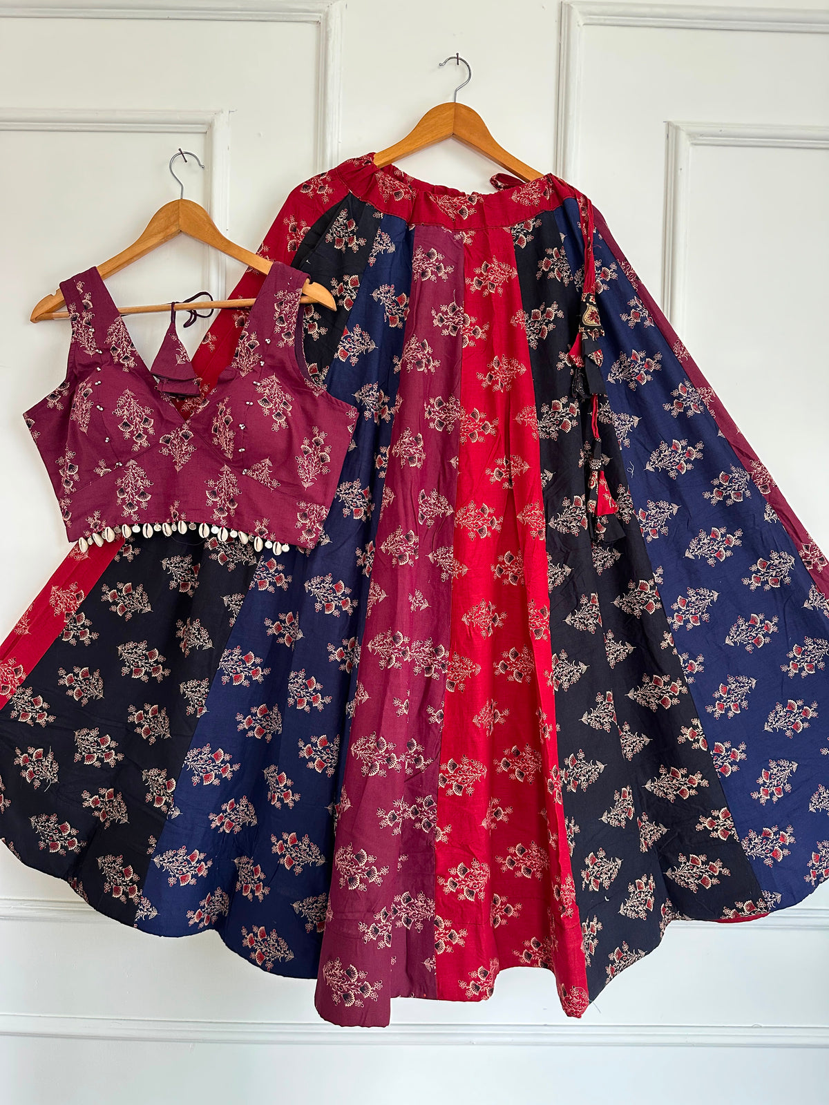 Navaratri Special Ajrakh Cotton Codi Lace Chaniya Choli