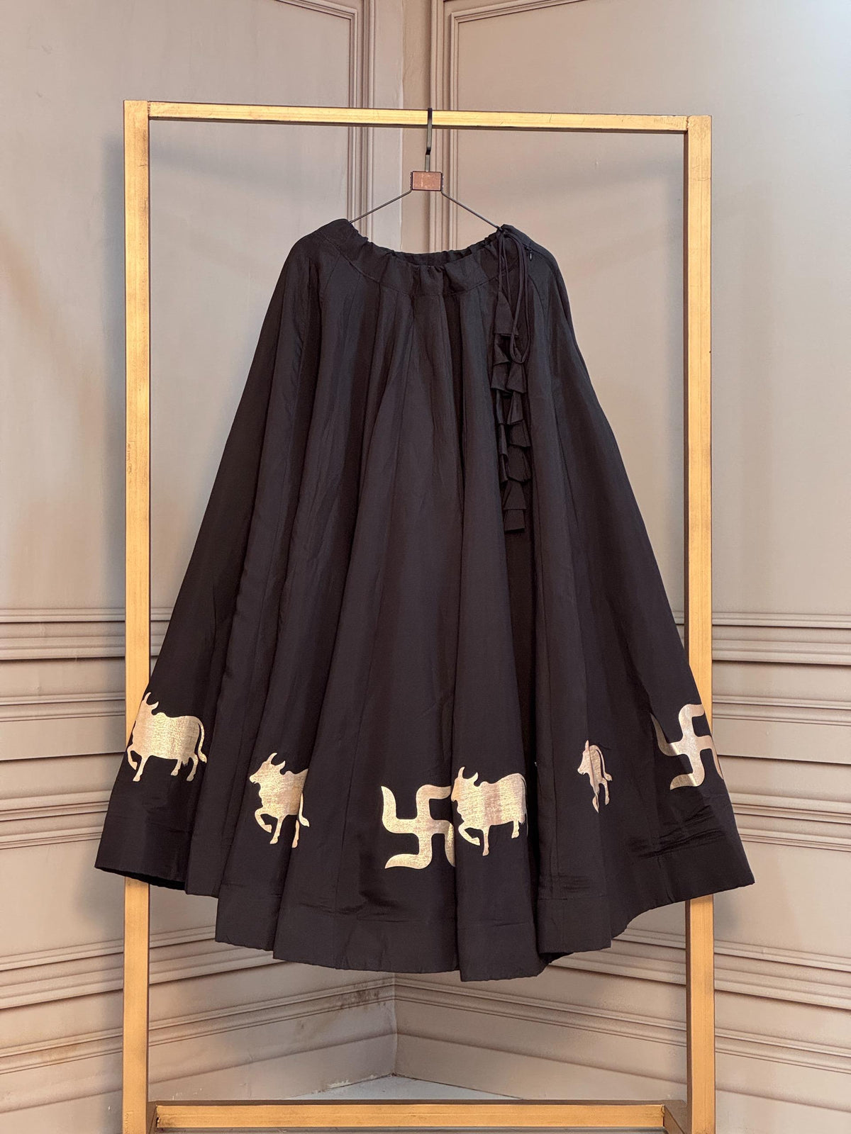 Navaratri Special Roman Silk Gotta Work Chaniya Skirt