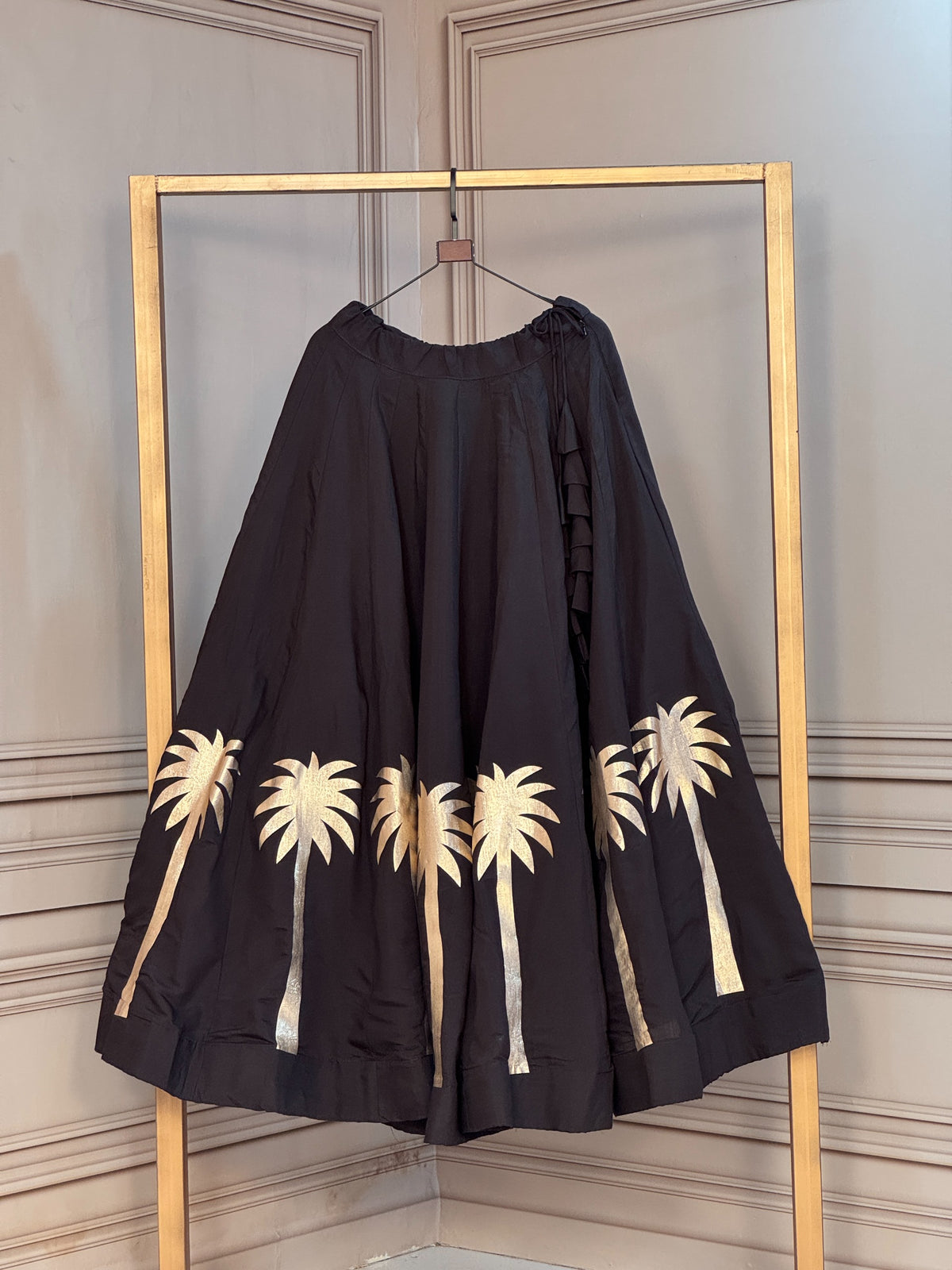 Navaratri Special Roman Silk Gotta Work Chaniya Skirt
