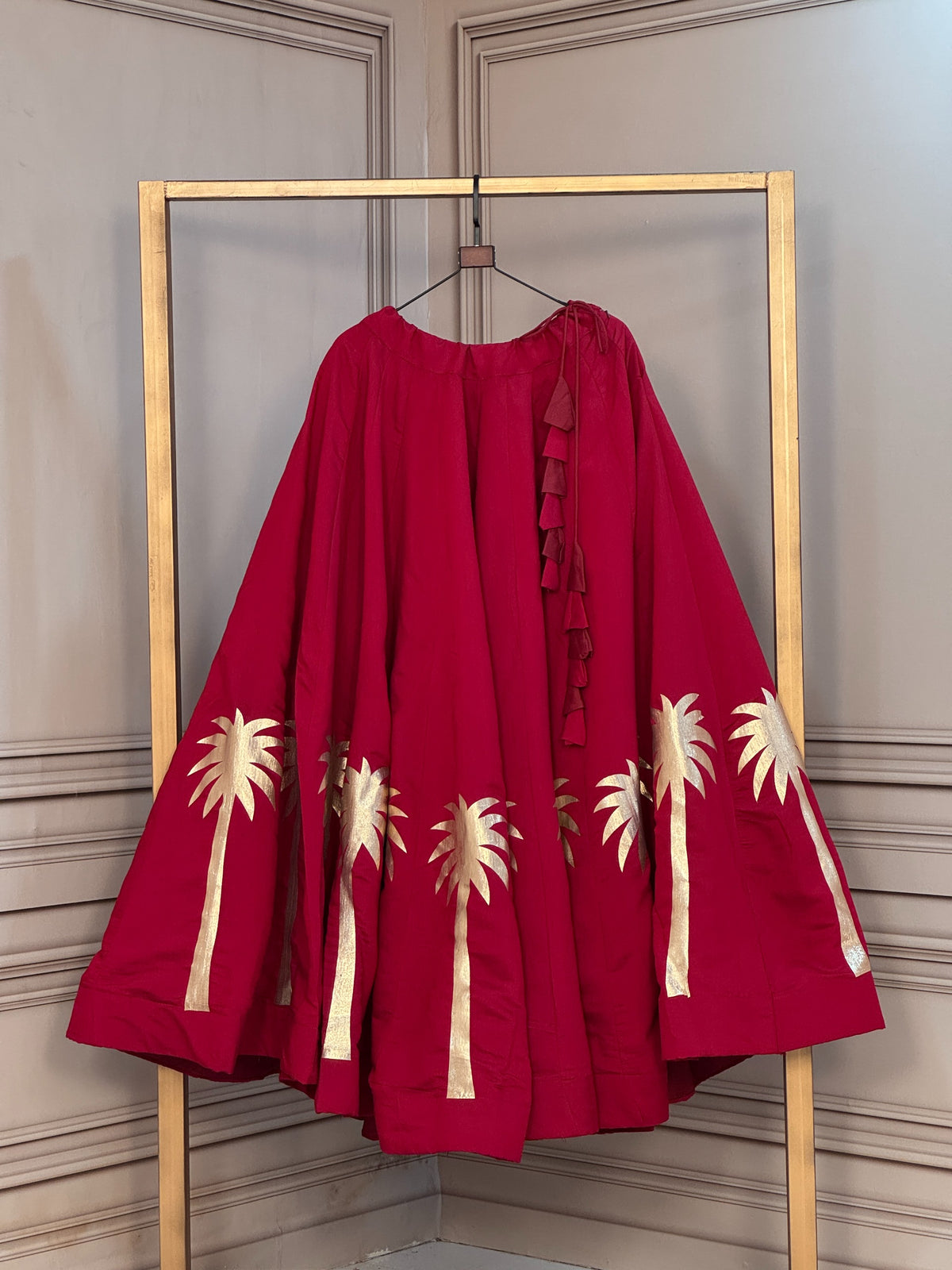 Navaratri Special Roman Silk Gotta Work Chaniya Skirt