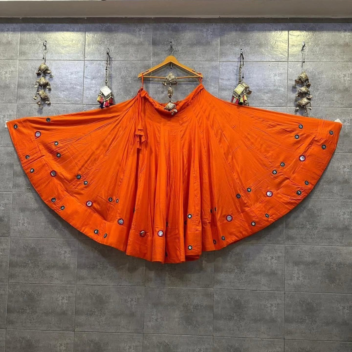 Navaratri Special Rayon Mirror Work Chaniya Skirt