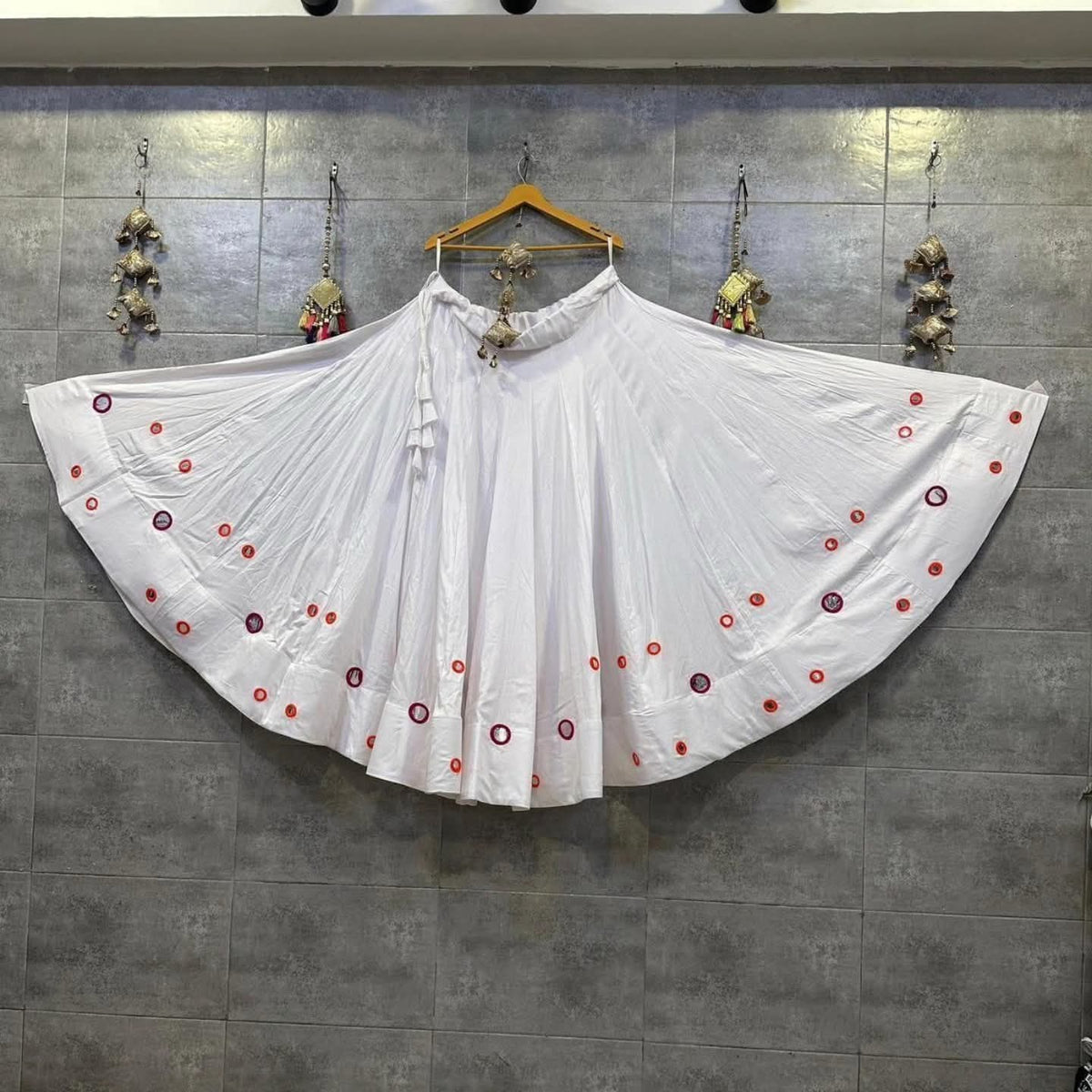 Navaratri Special Rayon Mirror Work Chaniya Skirt
