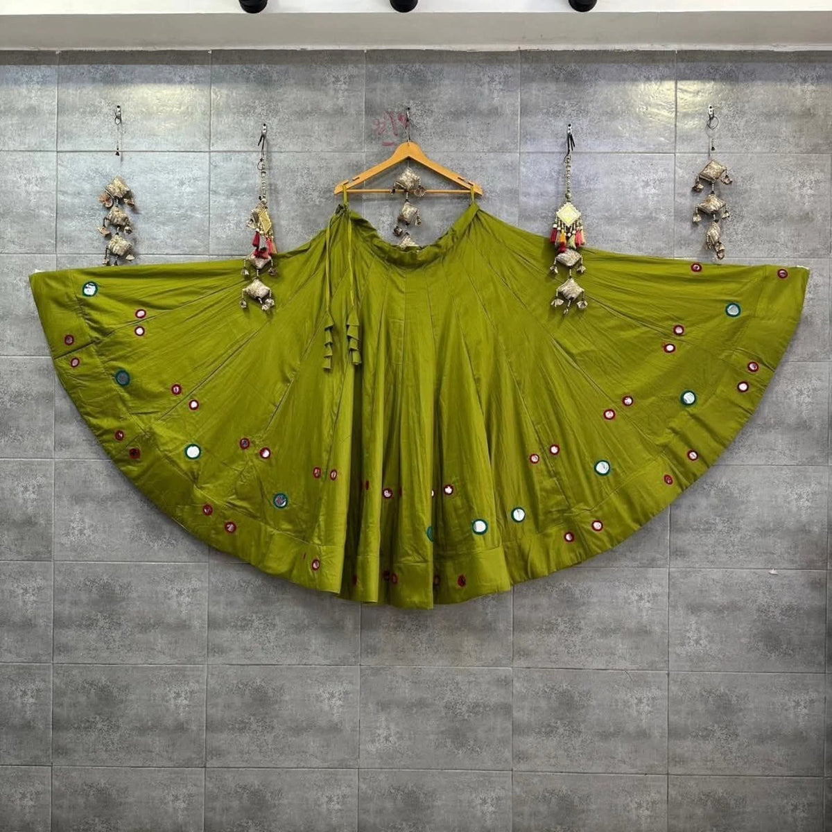 Navaratri Special Rayon Mirror Work Chaniya Skirt