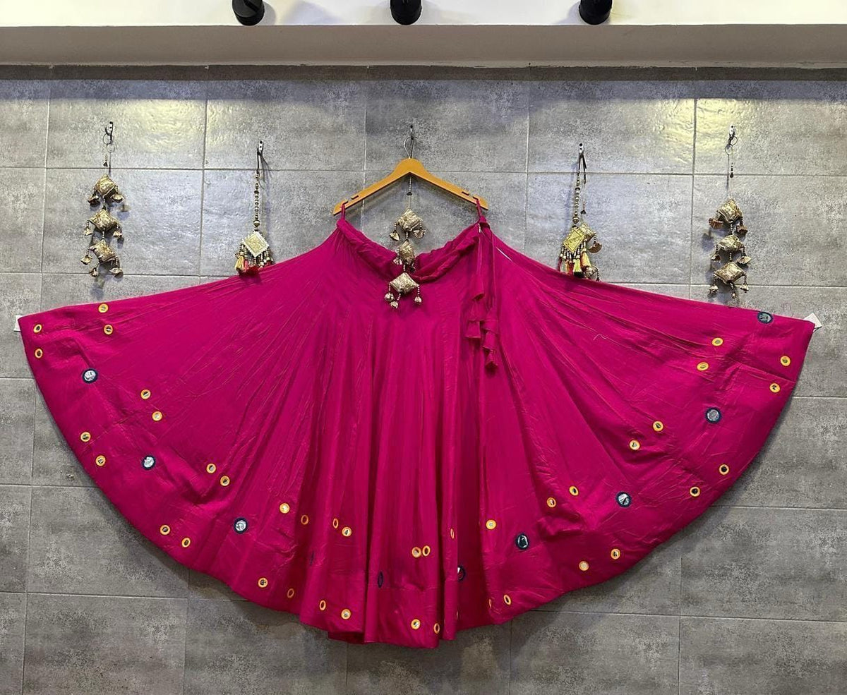 Navaratri Special Rayon Mirror Work Chaniya Skirt