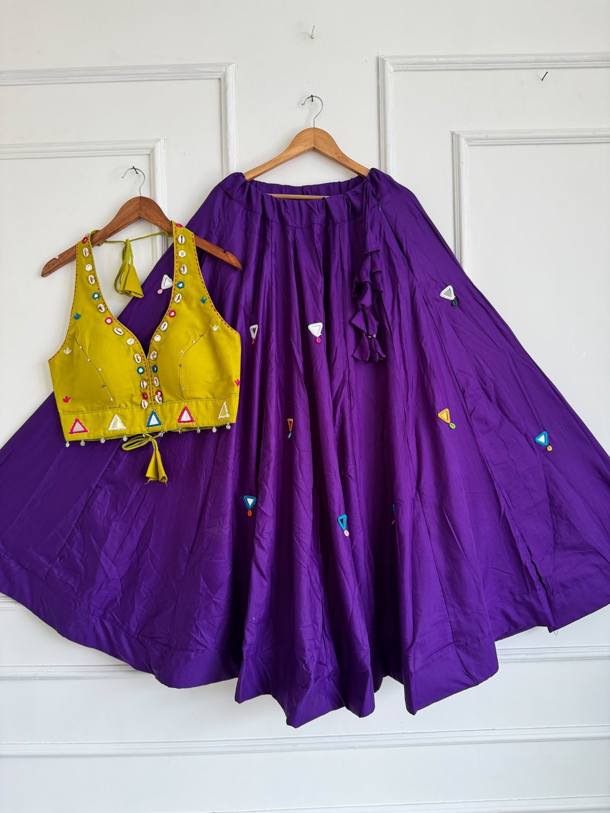 Navaratri Special Rayon Mirror Work Lehenga