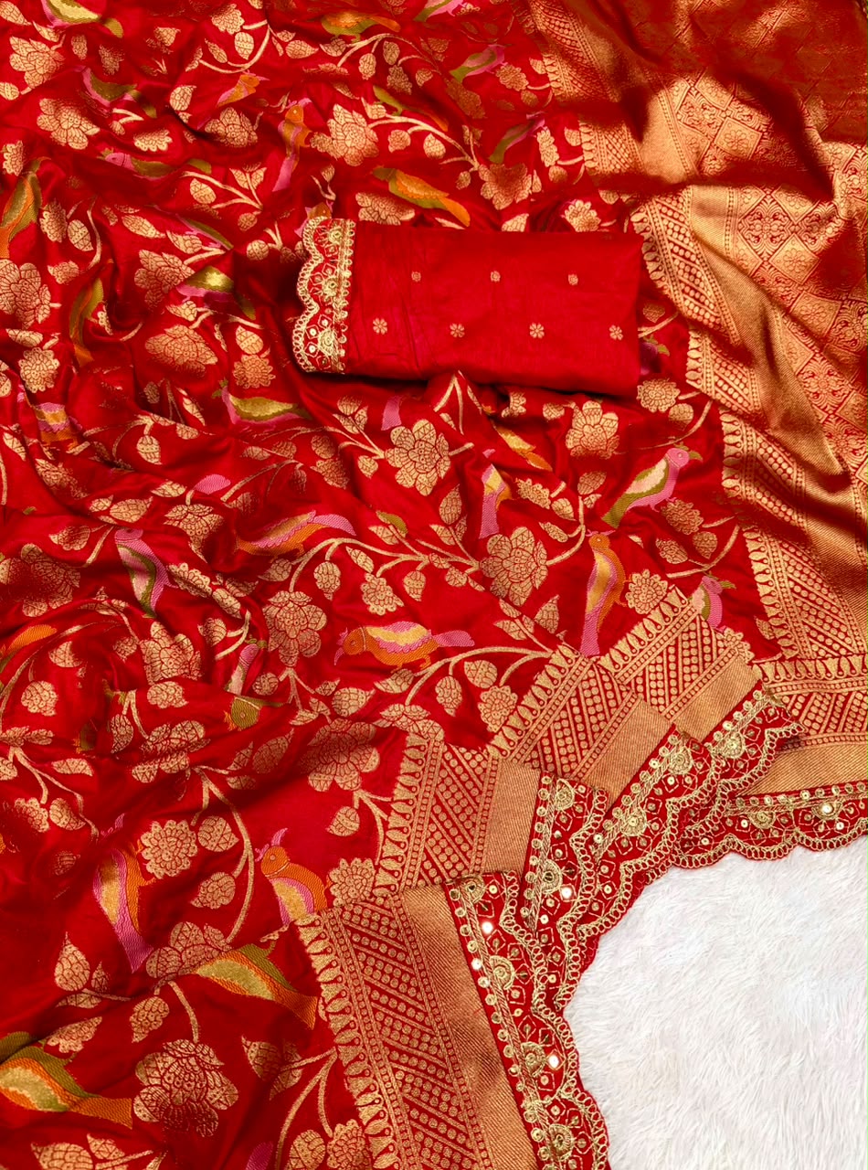 Durga Puja / Diwali Special Banarasi Dola Viscose Silk Weaving Saree