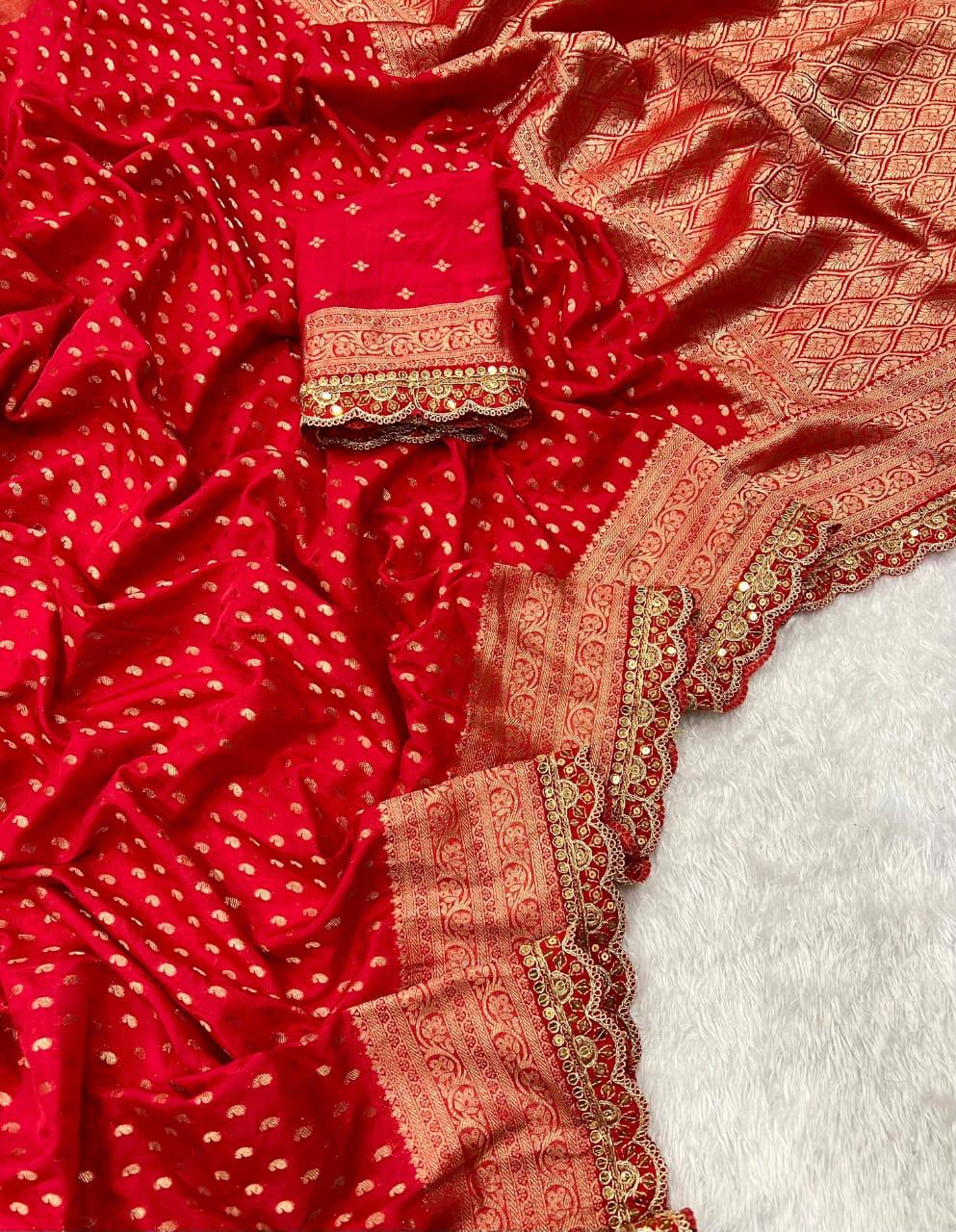 Durga Puja / Diwali Special Banarasi Dola Viscose Silk Weaving Saree