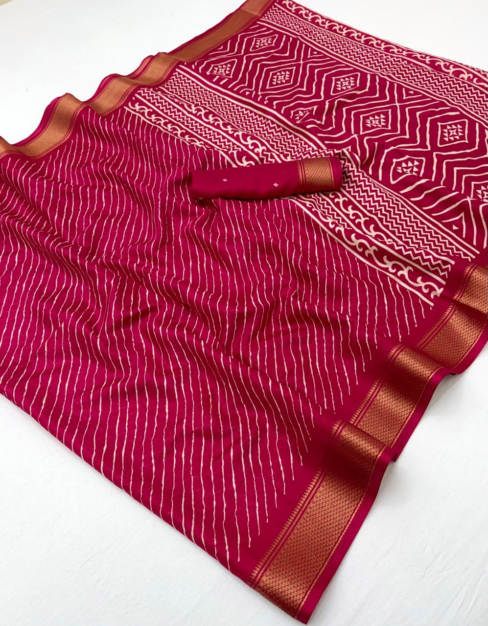 Semi Dola Silk Lehriya Saree