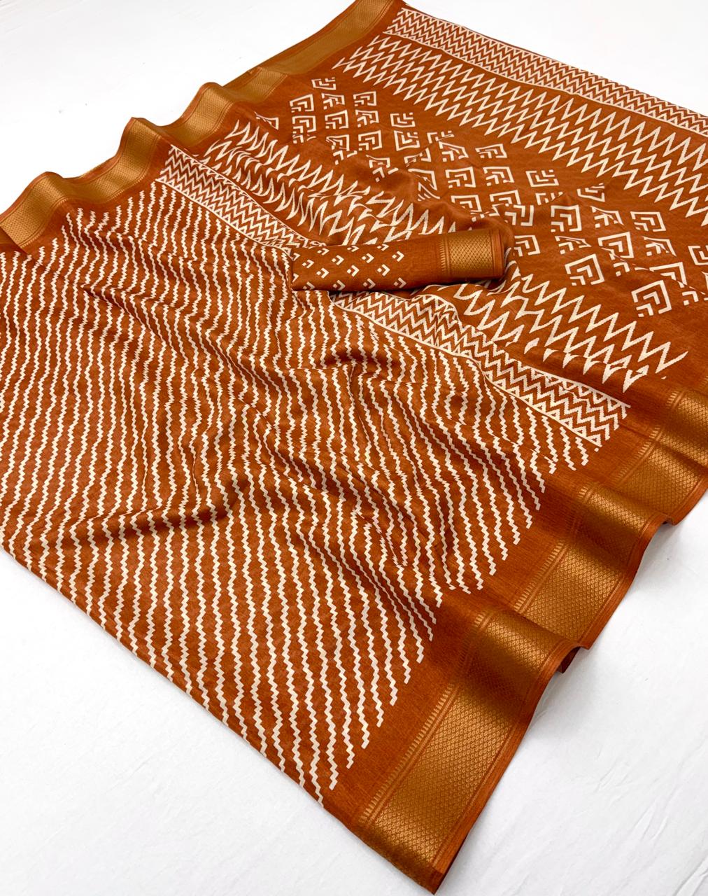 Semi Dola Silk Lehriya Saree