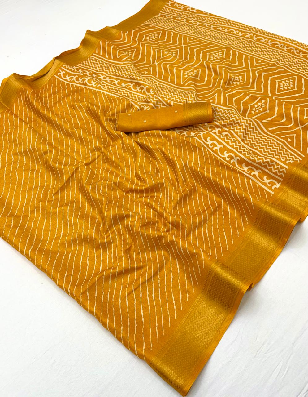 Semi Dola Silk Lehriya Saree