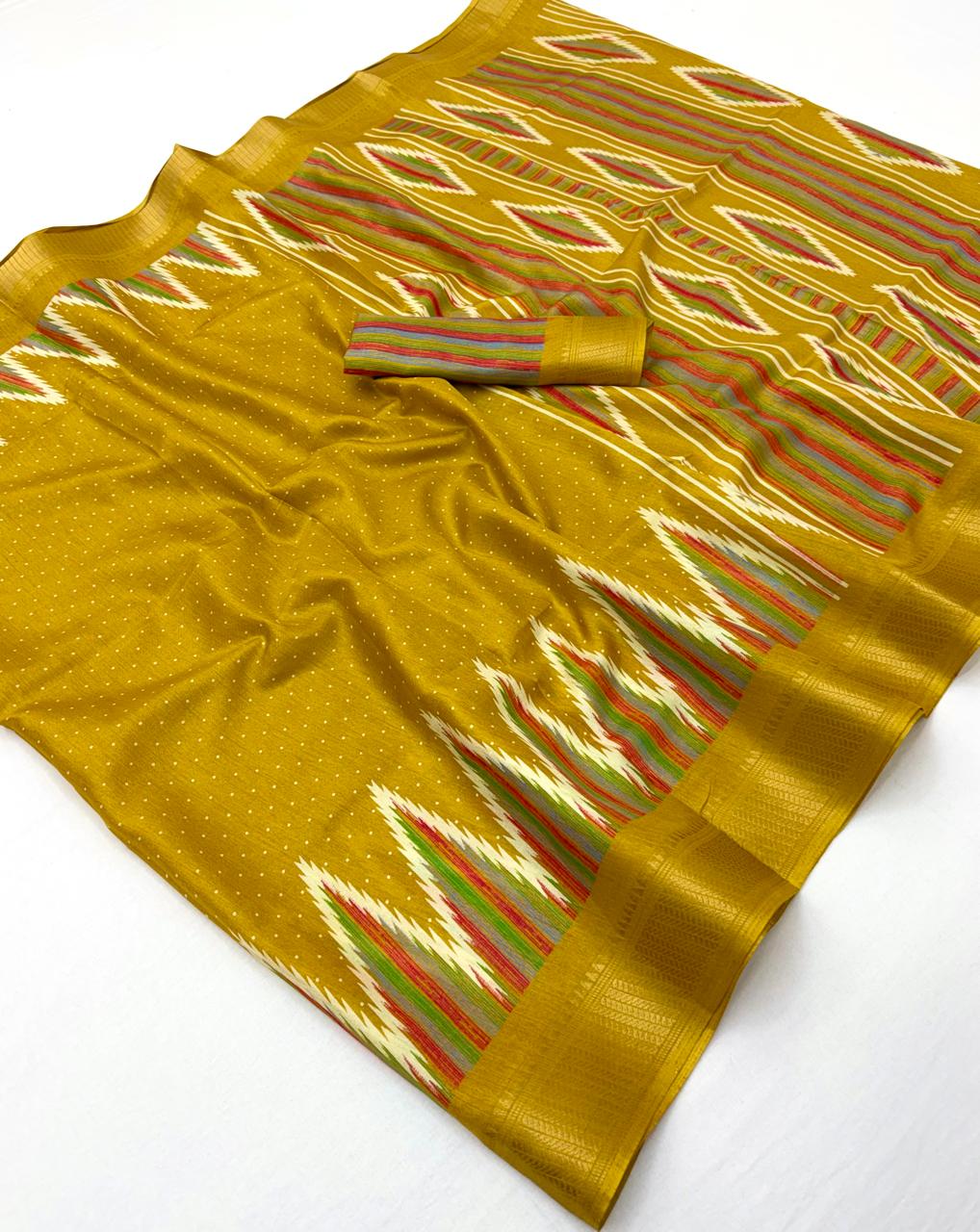 Semi Dola Silk Lehriya Sarees with Jacquard Weaving Borders