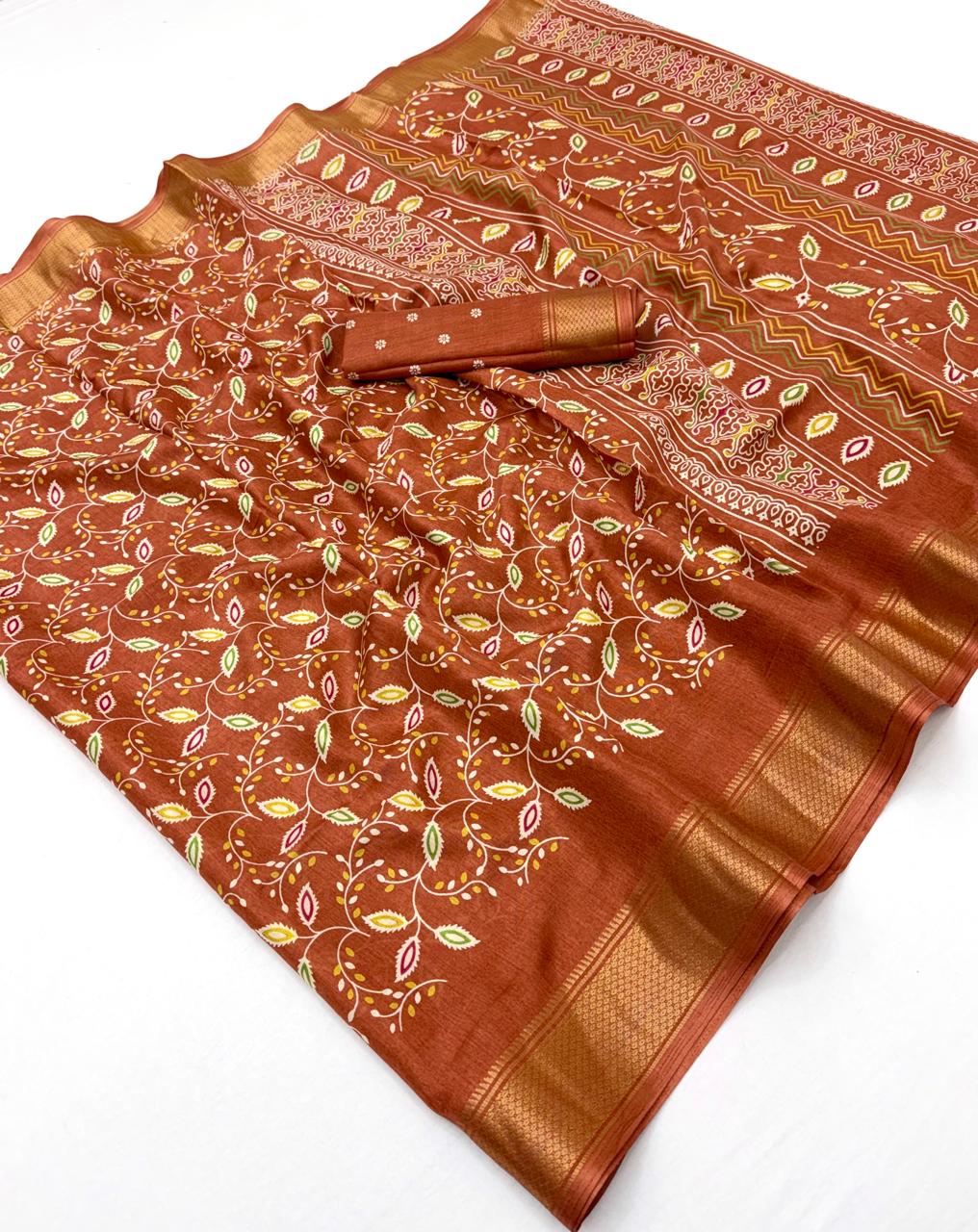 Semi Dola Silk Lehriya Sarees with Jacquard Weaving Borders