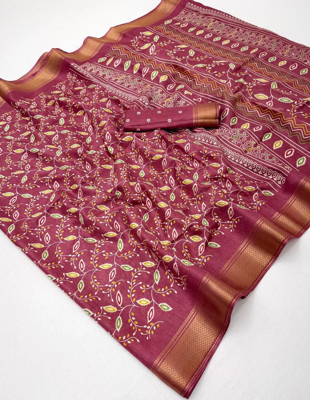Semi Dola Silk Lehriya Sarees with Jacquard Weaving Borders