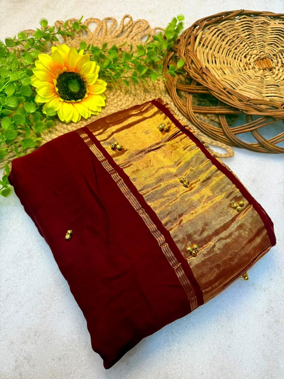 Gajji Silk Gunguru Sarees with Lagdi Patta & Rich Pallu