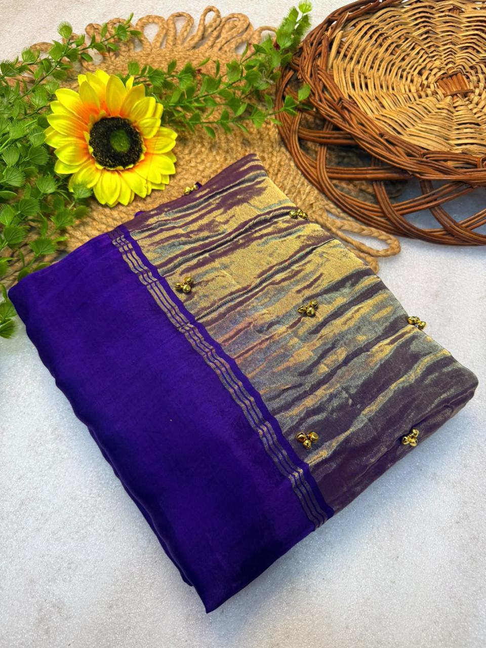 Gajji Silk Gunguru Sarees with Lagdi Patta & Rich Pallu