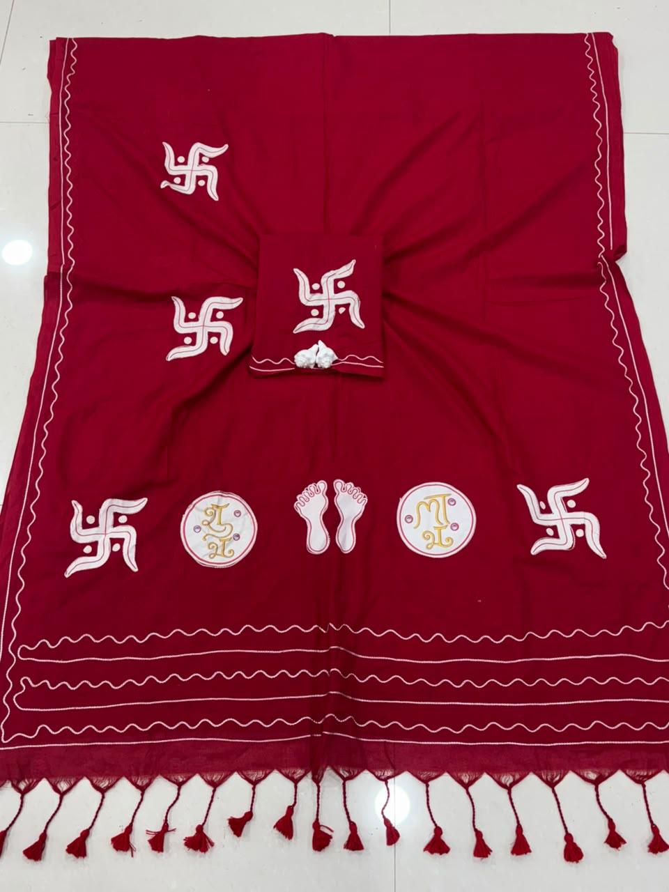 Cotton Handloom Sarees with Aari Embroidery