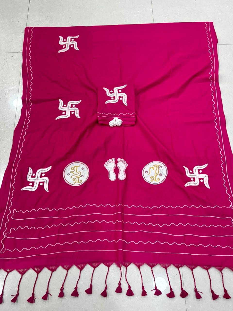 Cotton Handloom Sarees with Aari Embroidery
